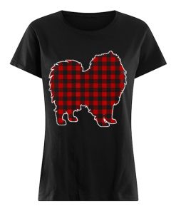 Keeshond Christmas Dog Buffalo Plaid  Classic Women's T-shirt