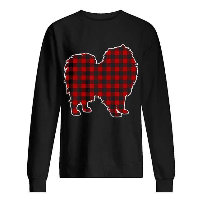 Keeshond Christmas Dog Buffalo Plaid Unisex Sweatshirt