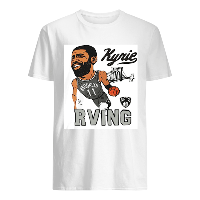 Kyrie Irving #11 Brooklyn Nets Gray Caricature shirt