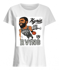 Kyrie Irving #11 Brooklyn Nets Gray Caricature  Classic Women's T-shirt