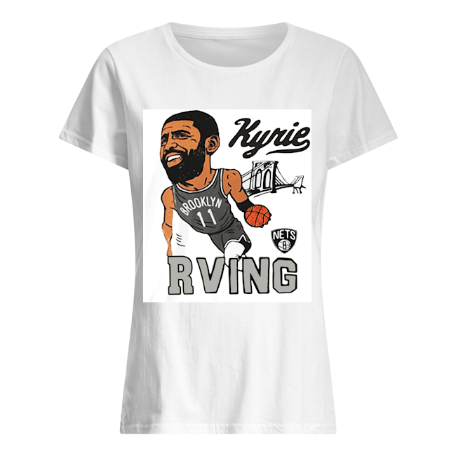 Kyrie Irving #11 Brooklyn Nets Gray Caricature Classic Women's T-shirt