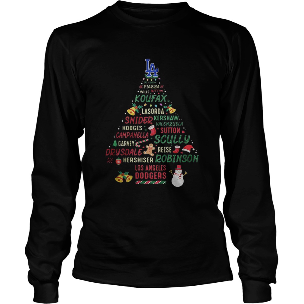 LA Koufax Snider Scully Robinson Dodgers Christmas Tree LongSleeve