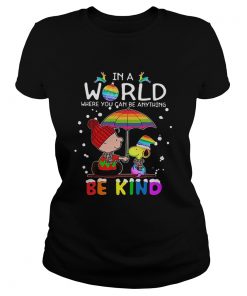 LGBT In a world where you can be anything Be Kind Snoopy Christmas  Classic Ladies