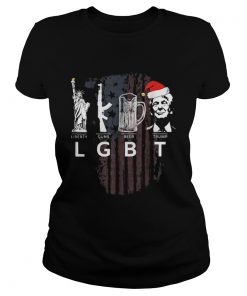 LGBT Liberty Guns Beer Trump Santa Hat Christmas  Classic Ladies