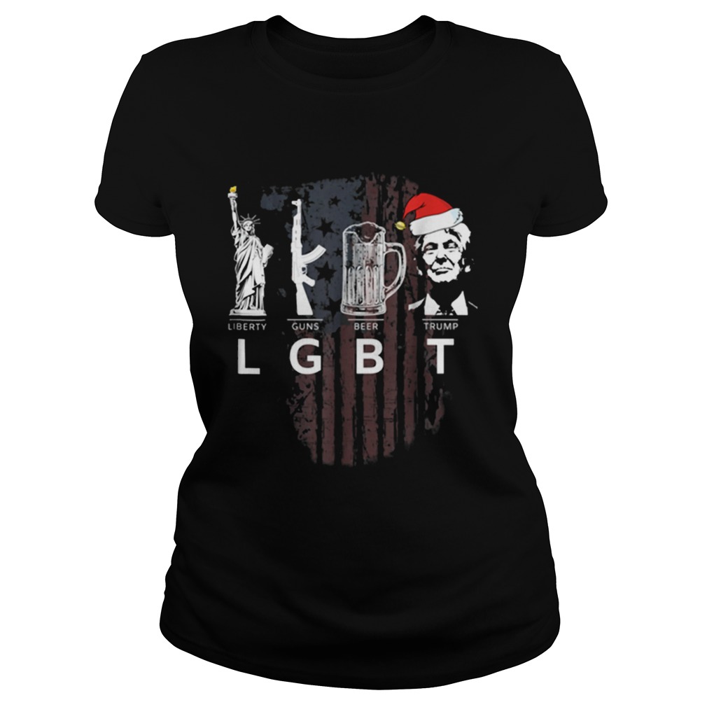 LGBT Liberty Guns Beer Trump Santa Hat Christmas Classic Ladies