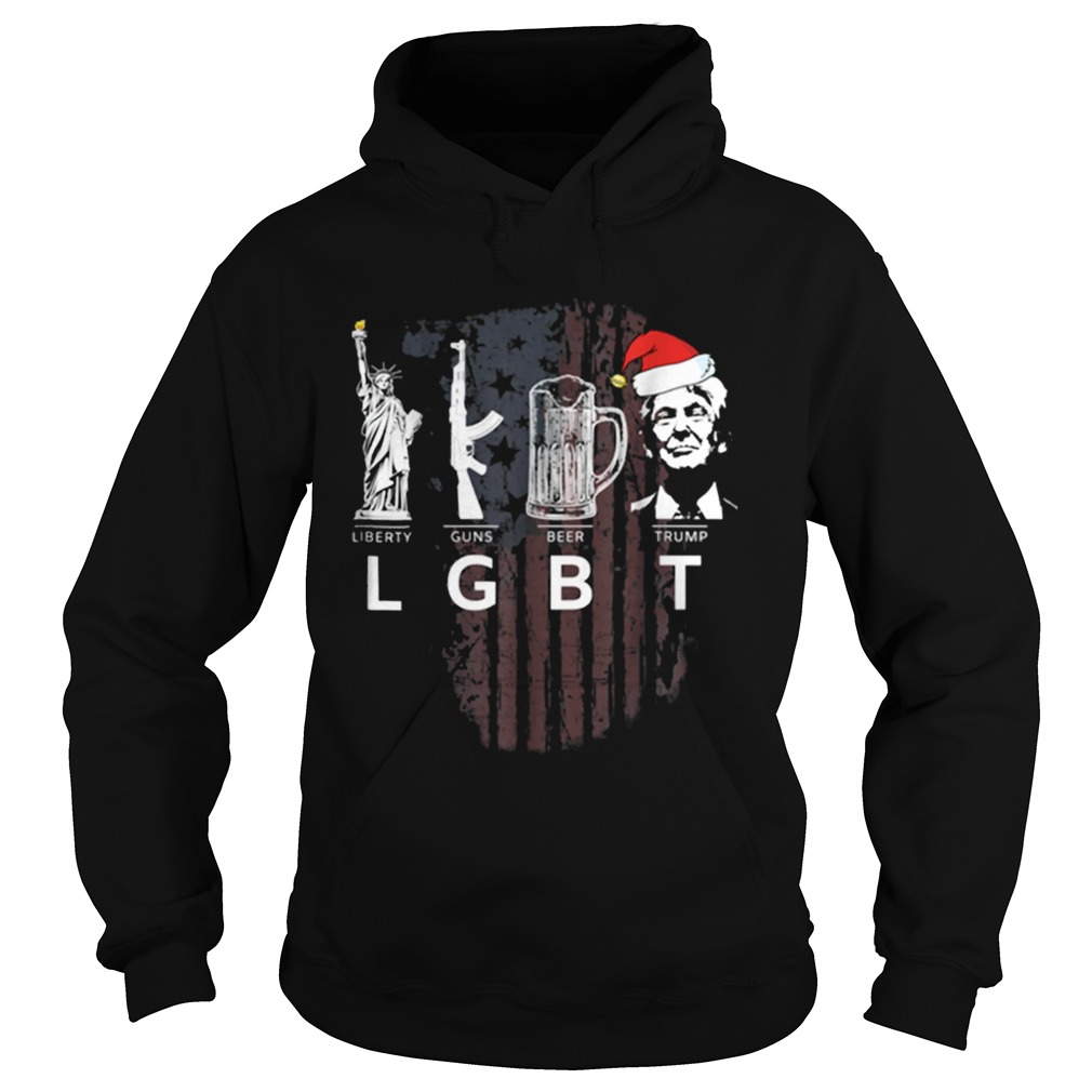 LGBT Liberty Guns Beer Trump Santa Hat Christmas Hoodie