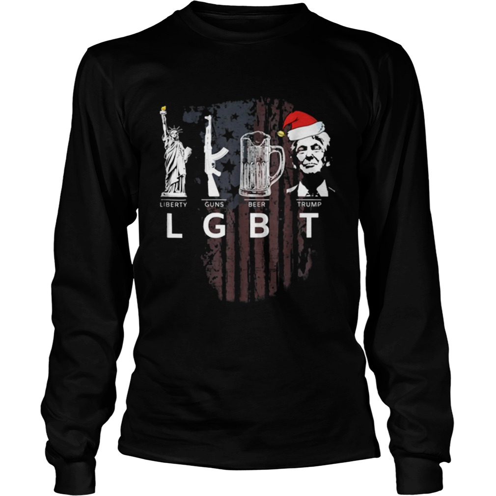 LGBT Liberty Guns Beer Trump Santa Hat Christmas LongSleeve