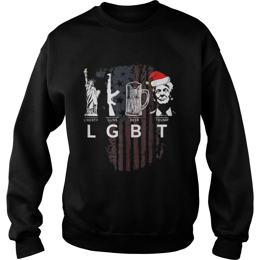 LGBT Liberty Guns Beer Trump Santa Hat Christmas Sweatshirt