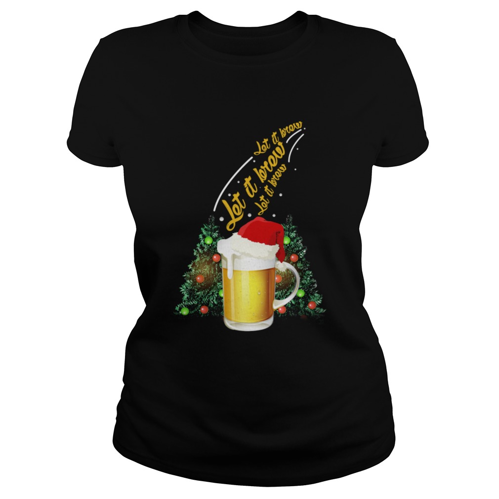 Let It Brew Beer Santa Hat Funny Classic Ladies