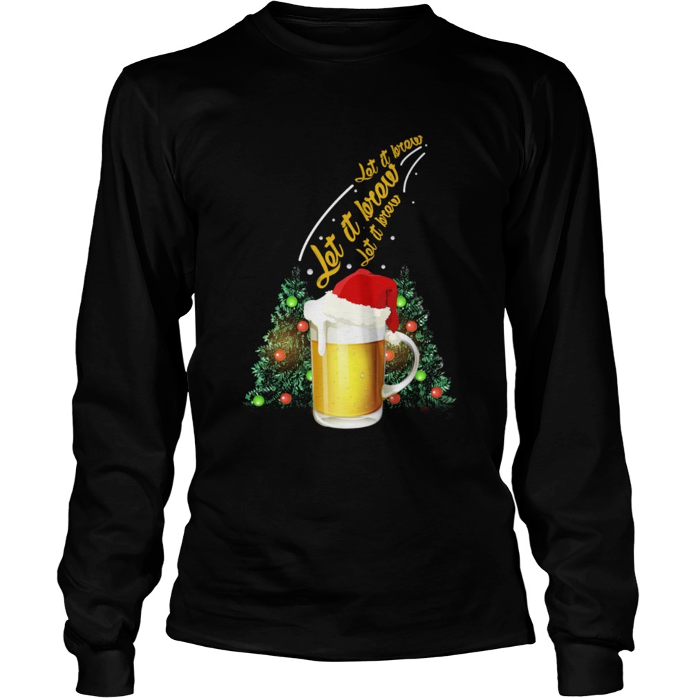 Let It Brew Beer Santa Hat Funny LongSleeve