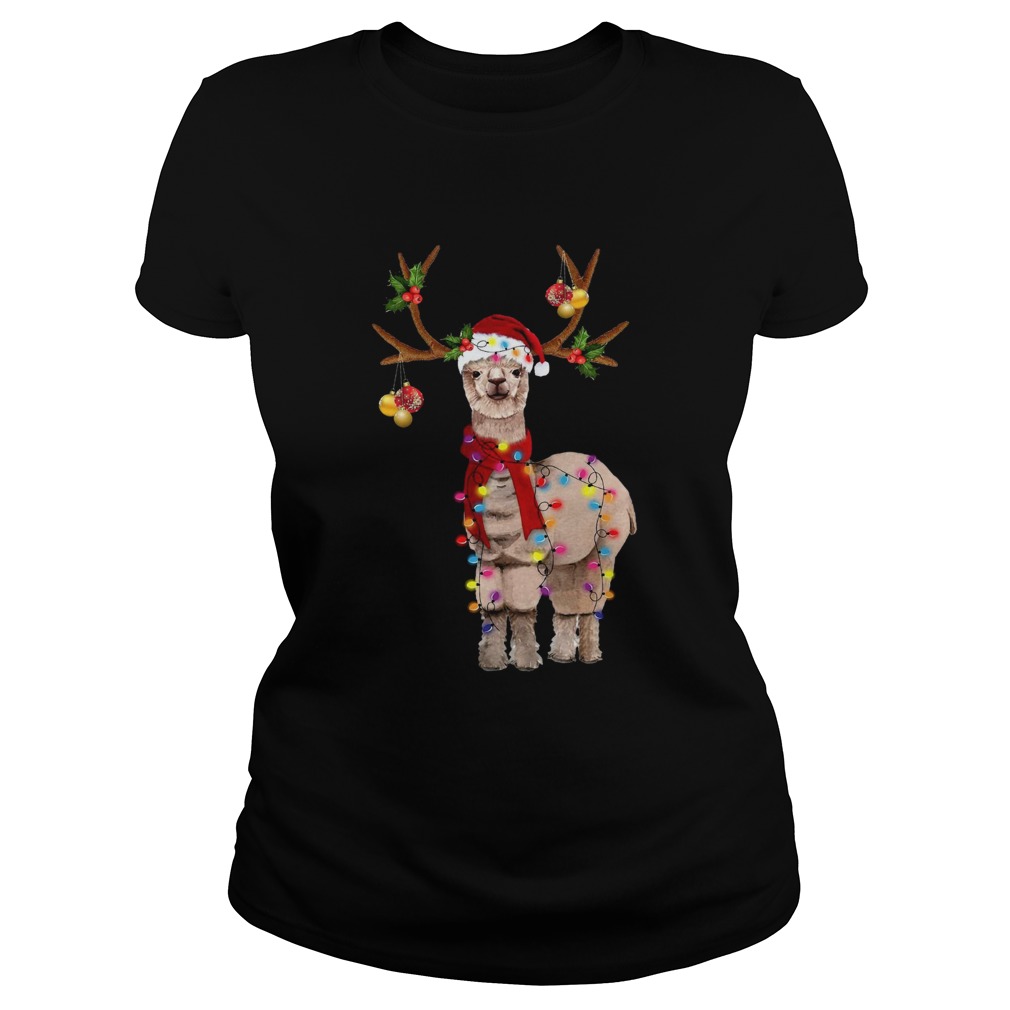 Llama reindeer light Christmas Classic Ladies