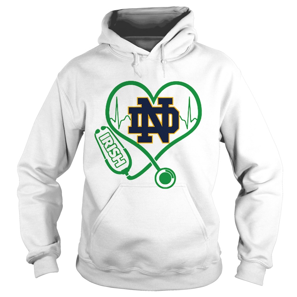 Love Notre Dame Fighting Irish Stethoscope Heartbeat nurse Hoodie