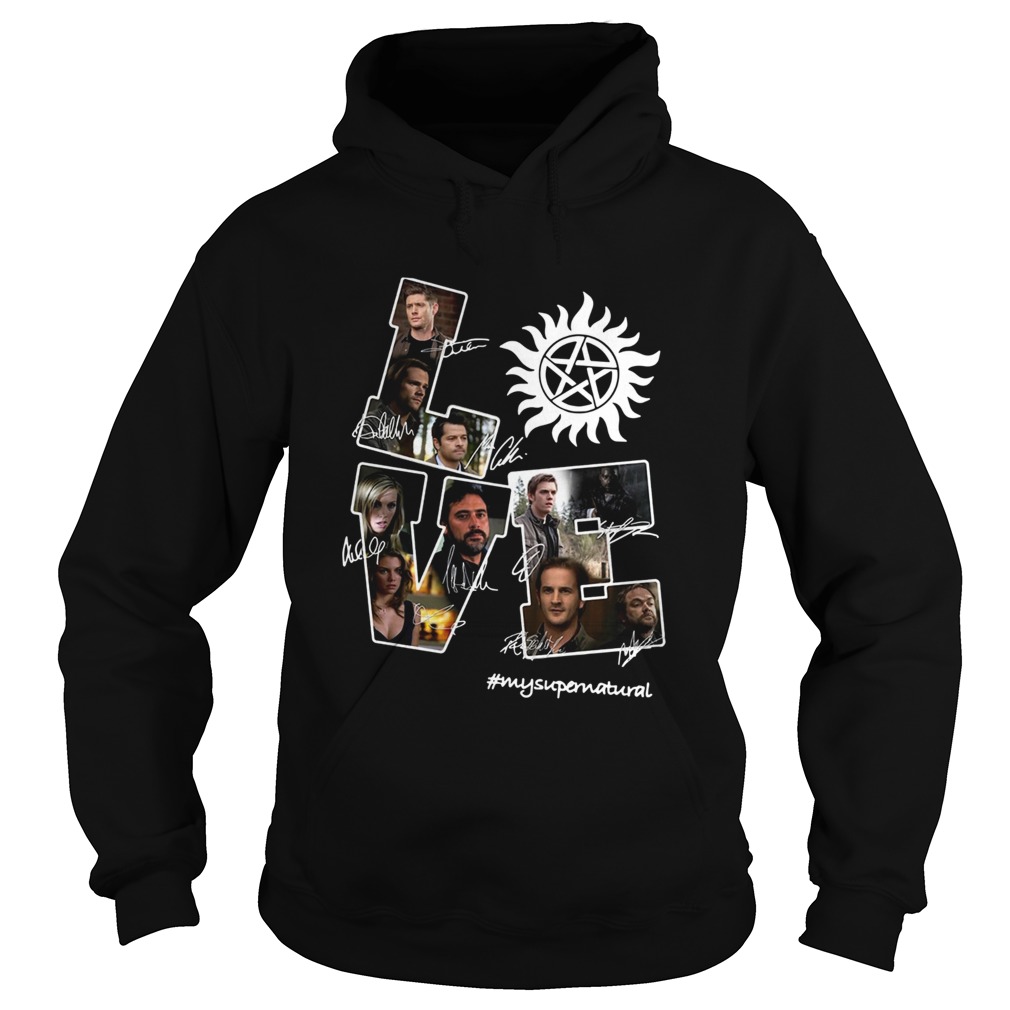 Love Supernatural all members signature Hoodie