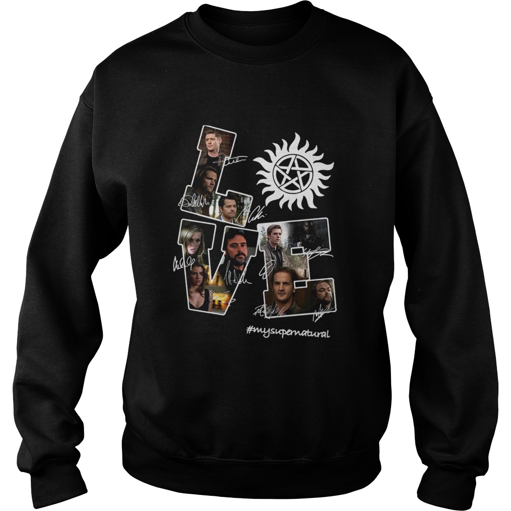 Love Supernatural all members signature Sweatshirt