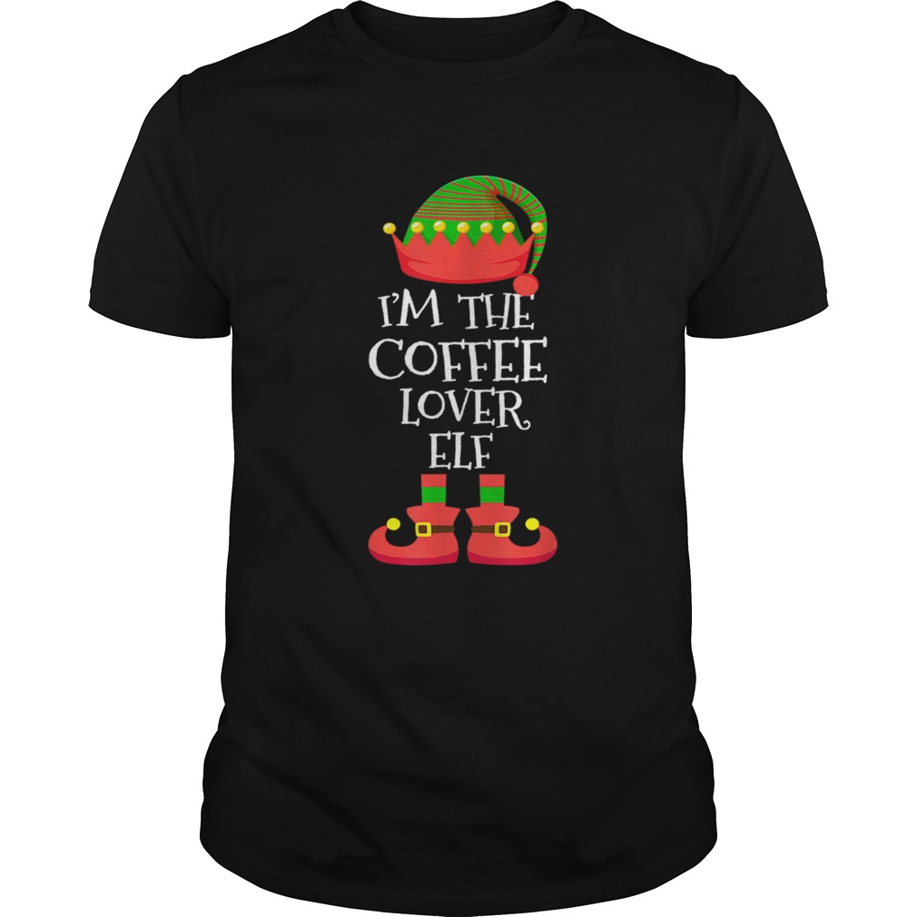 M THE Coffee Lover ELF Christmas Xmas Elf Group Costume shirt