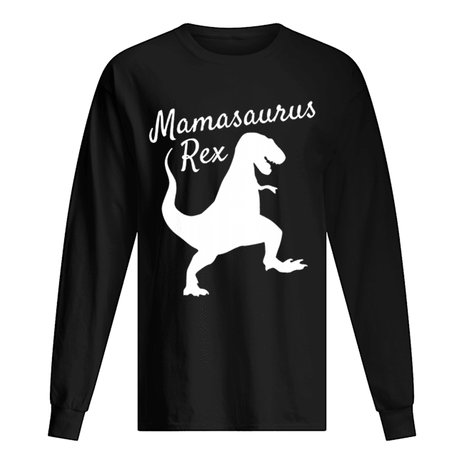 Mama Saurus Rex Family Dinosaur Christmas Pajamas Long Sleeved T-shirt 