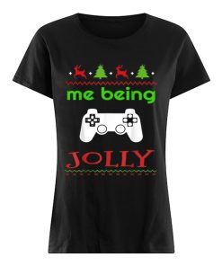 Me Being Jolly Xmas Nerd Pajama Funny Gamer  Classic Women's T-shirt