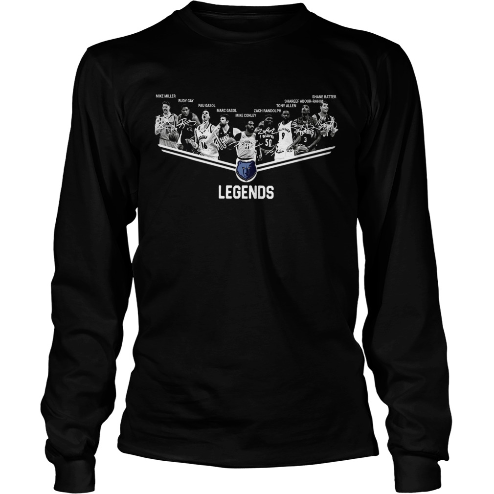 Memphis Grizzlies Basketball Players Legends Signatures LongSleeve