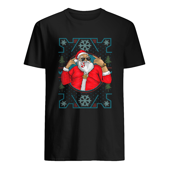 Mens Funny Dirty Rapper Santa Christmas shirt