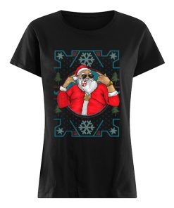 Mens Funny Dirty Rapper Santa Christmas  Classic Women's T-shirt