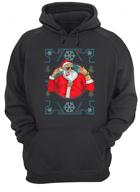 Mens Funny Dirty Rapper Santa Christmas Unisex Hoodie