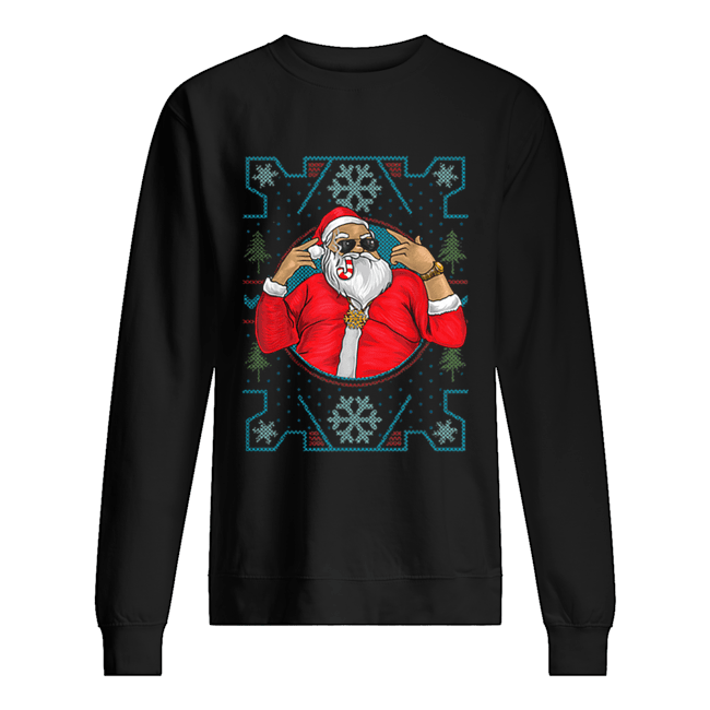 Mens Funny Dirty Rapper Santa Christmas Unisex Sweatshirt