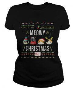 Meowy Christmas Cat Lover Tacky Ugly Christmas Party  Classic Ladies