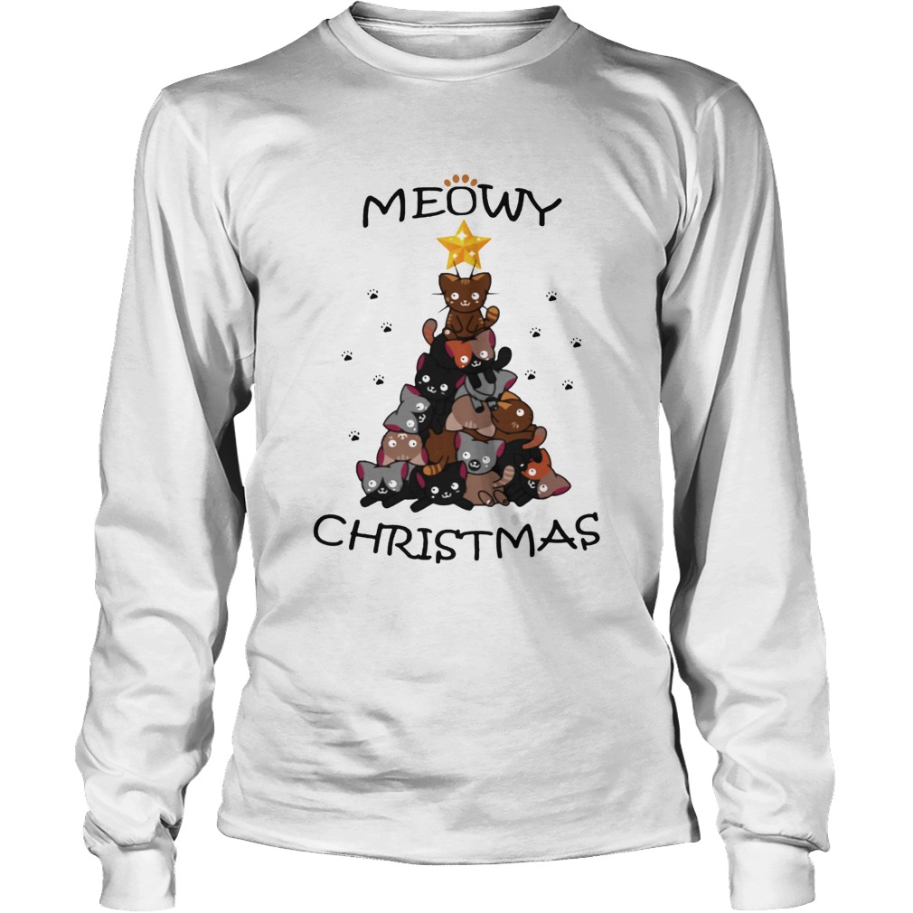 Meowy Christmas Tree Cute Merry Xmas LongSleeve