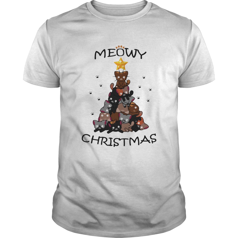 Meowy Christmas Tree Cute Merry Xmas shirt