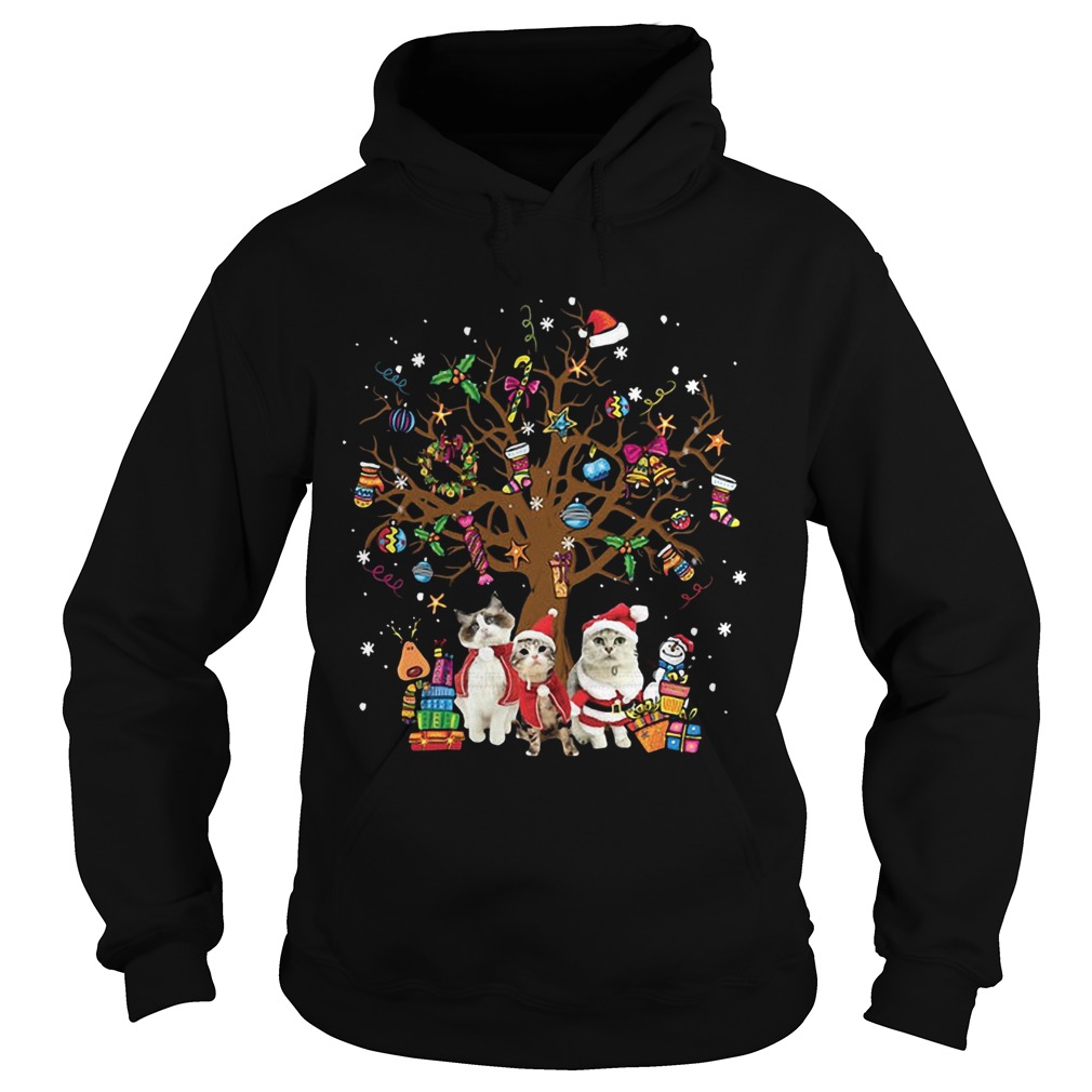 Meowy Merry Christmas Cats Christmas tree Hoodie