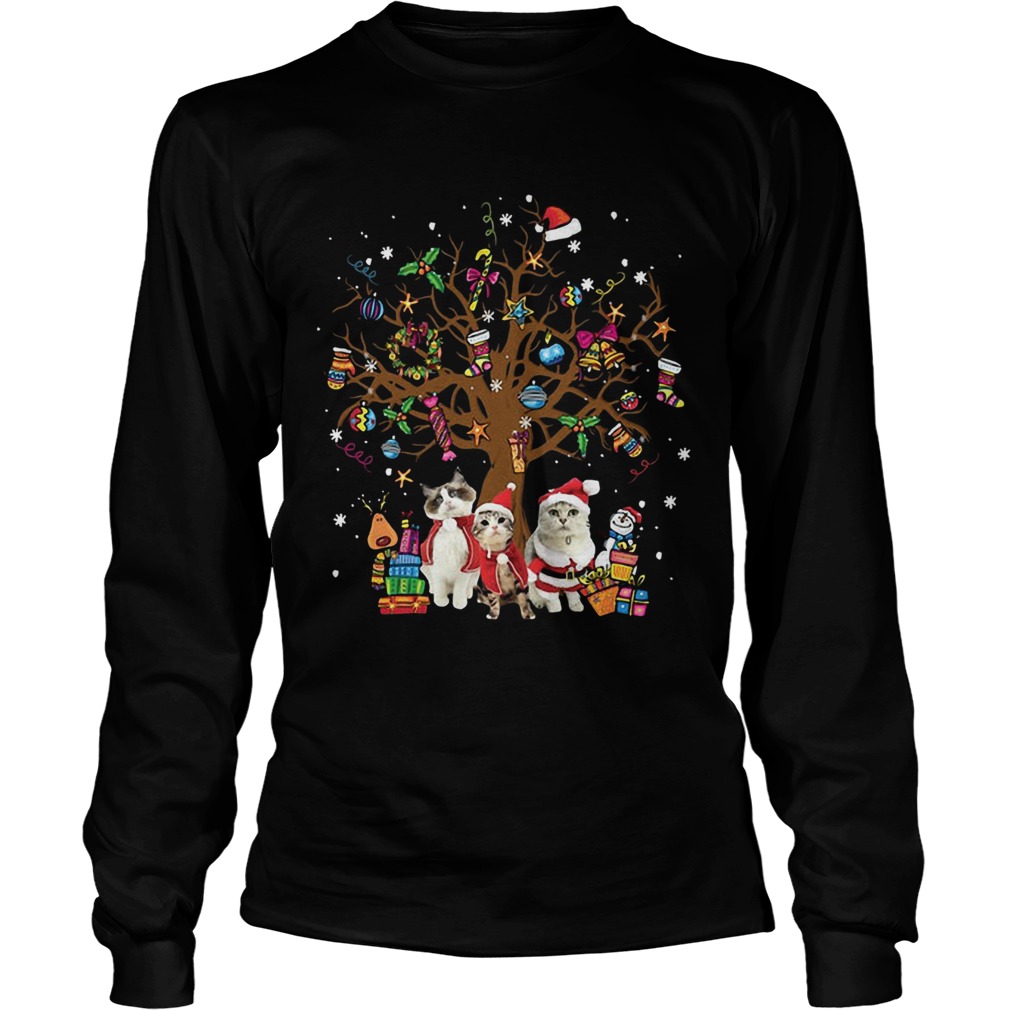 Meowy Merry Christmas Cats Christmas tree LongSleeve