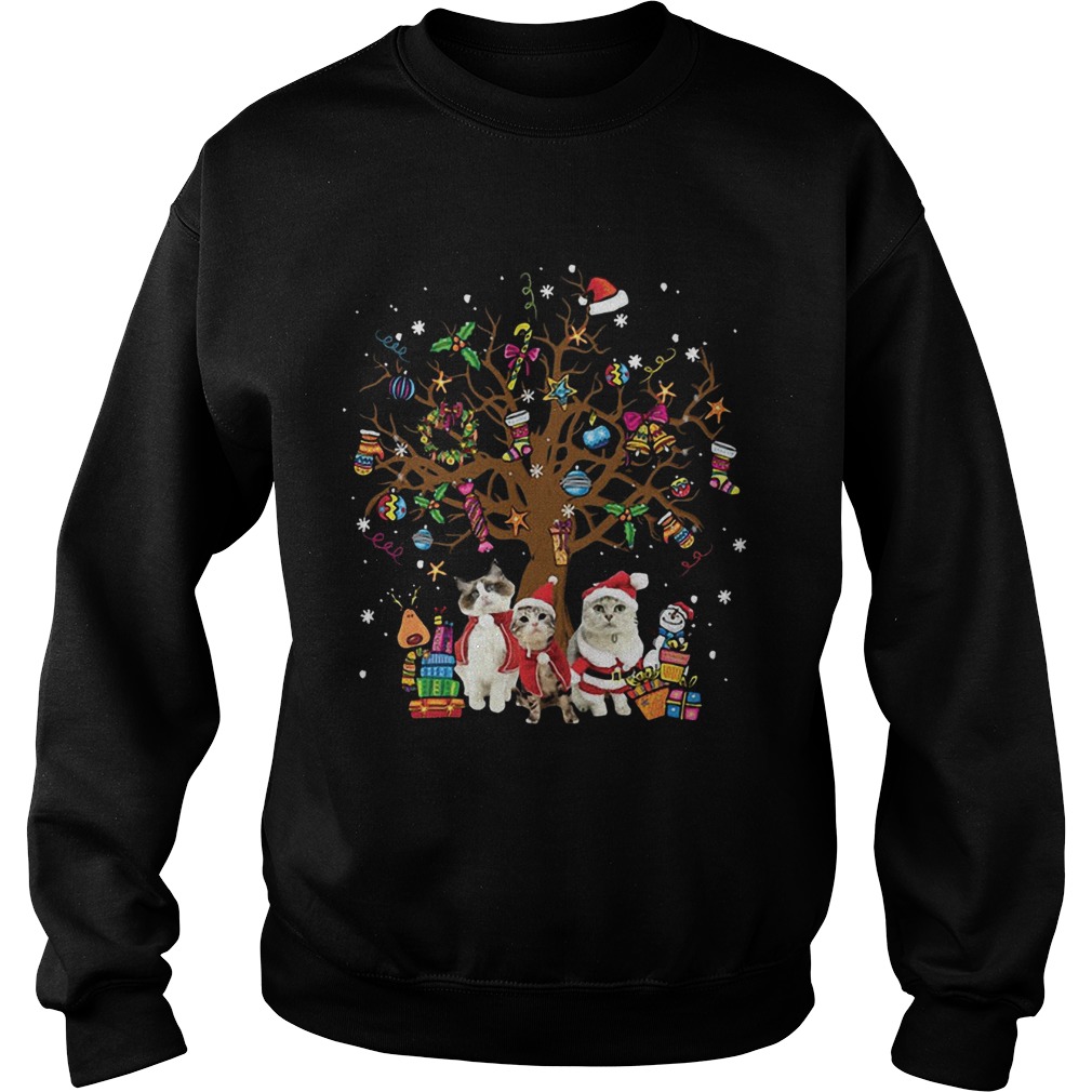 Meowy Merry Christmas Cats Christmas tree Sweatshirt