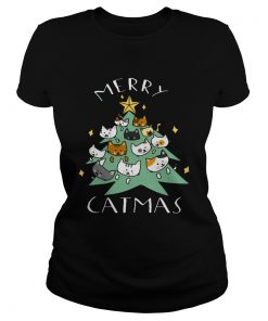 Merry Catmas Funny Cool Christmas  Classic Ladies