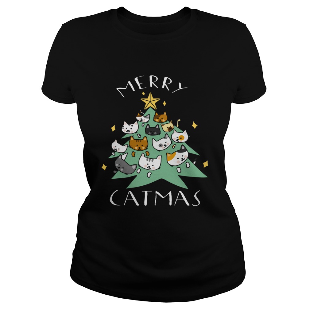 Merry Catmas Funny Cool Christmas Classic Ladies