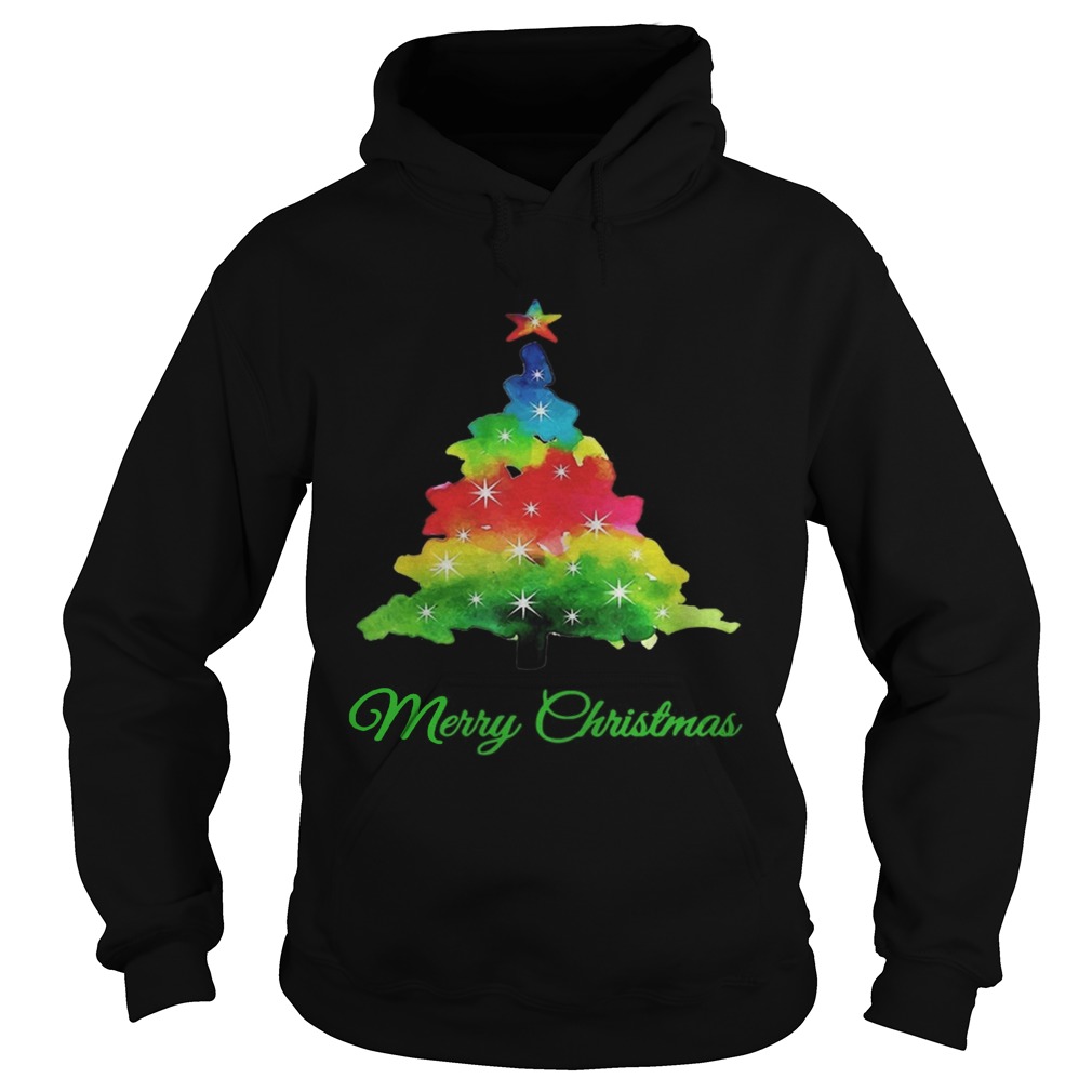 Merry Christmas Colorful Christmas Tree Hoodie