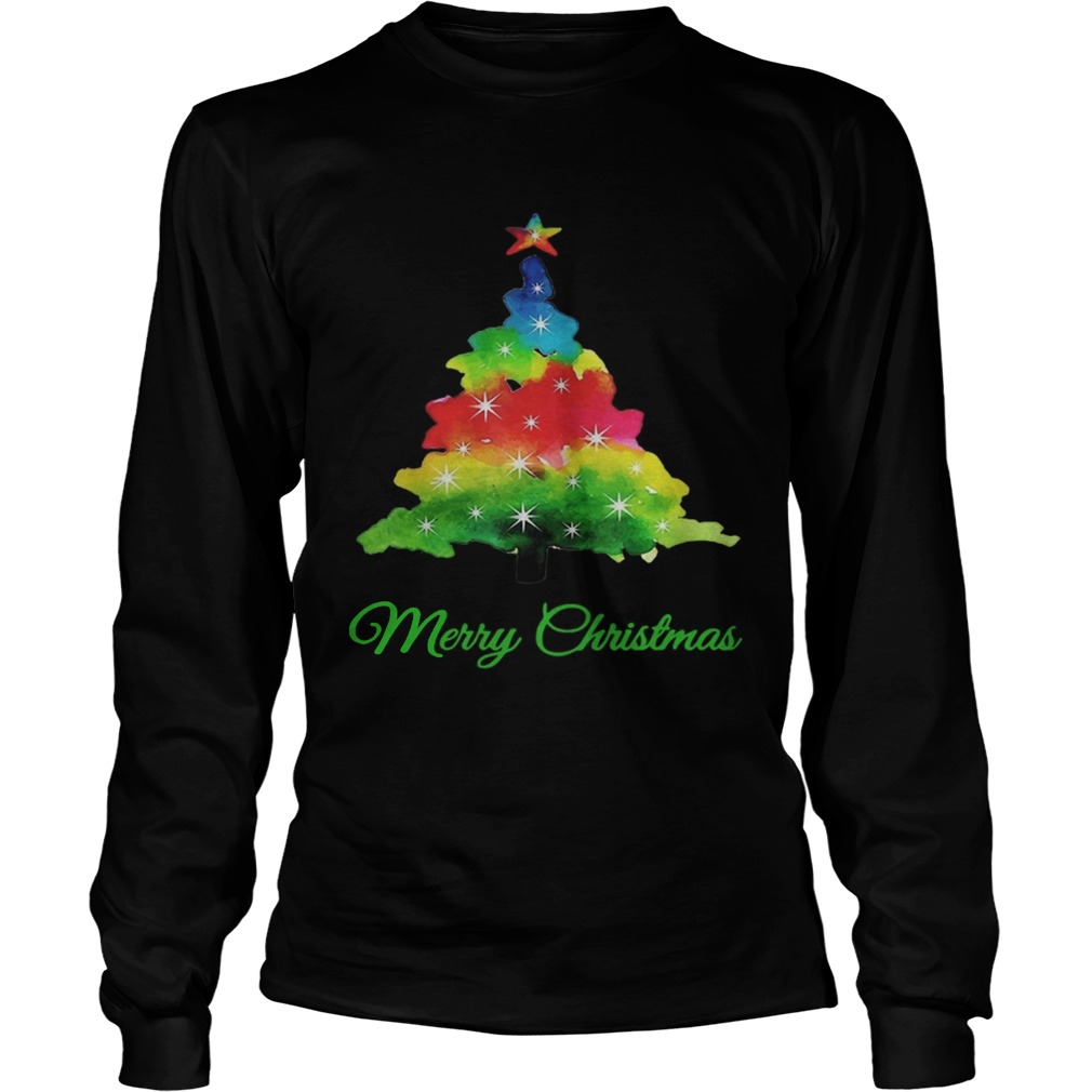 Merry Christmas Colorful Christmas Tree LongSleeve