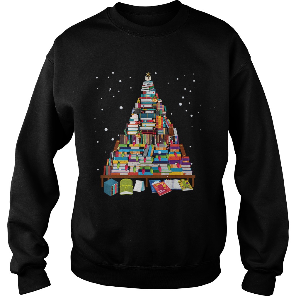 Merry Christmas Library Tree Gift For Book Lover Librarian Sweatshirt