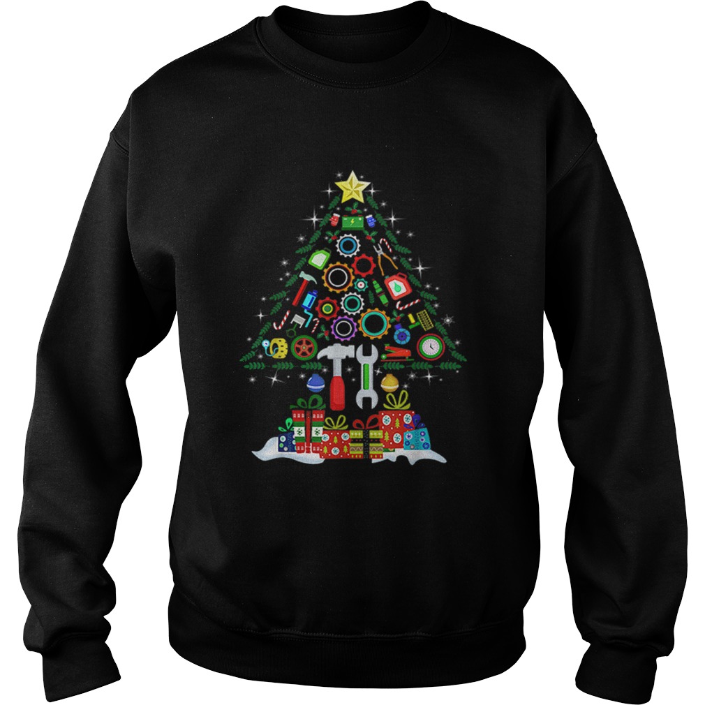 Merry Christmas Mechanic Christmas Tree Sweatshirt