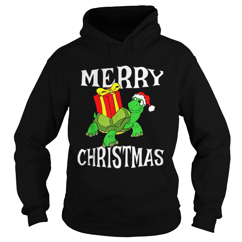 Merry Christmas Turtle Santa Hat Cute XMAS Present Gift Hoodie