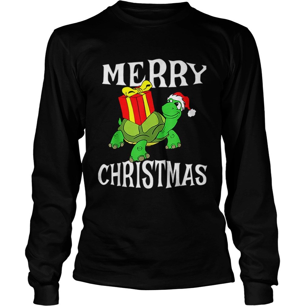 Merry Christmas Turtle Santa Hat Cute XMAS Present Gift LongSleeve