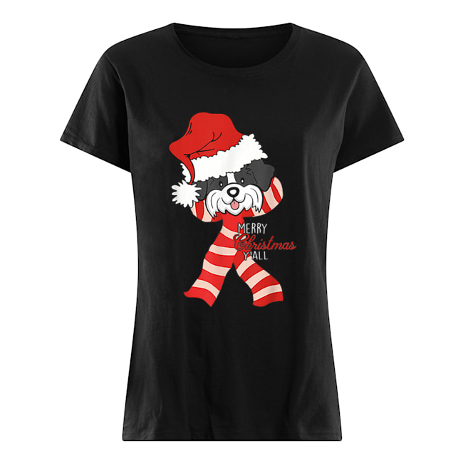 Merry Christmas Y’all Santa Shih Tzu Dog Xmas lover gift Classic Women's T-shirt