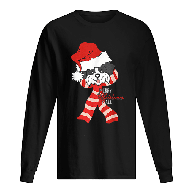 Merry Christmas Y’all Santa Shih Tzu Dog Xmas lover gift Long Sleeved T-shirt 