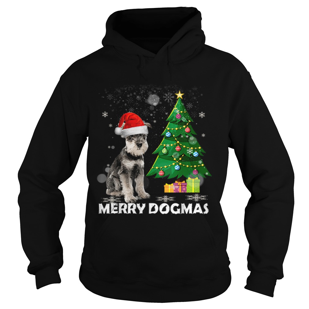 Merry Dogmas Schnauzer Christmas dog decor Xmas tree Hoodie