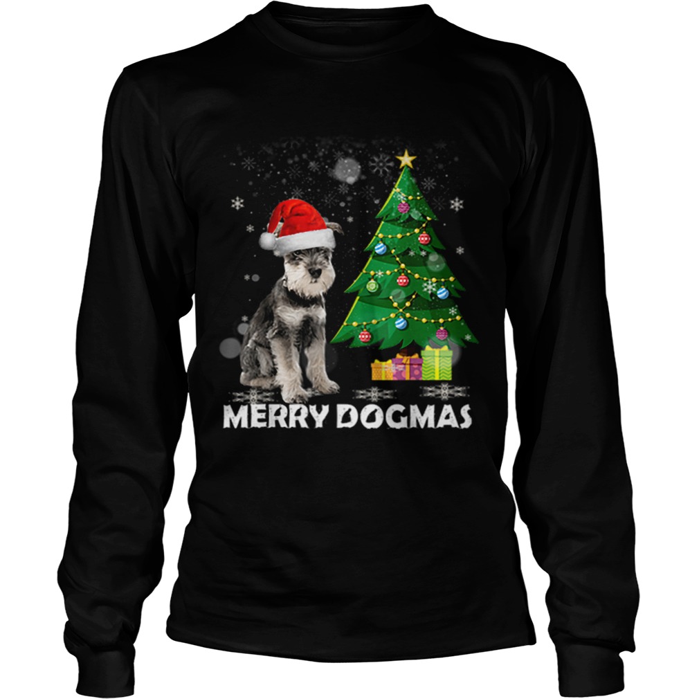 Merry Dogmas Schnauzer Christmas dog decor Xmas tree LongSleeve