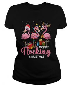 Merry Flocking Christmas Flamingo Xmas  Classic Ladies