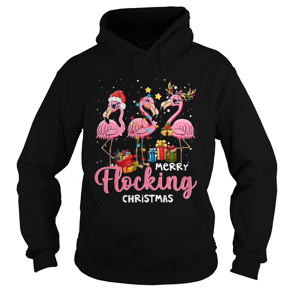 Merry Flocking Christmas Flamingo Xmas Hoodie