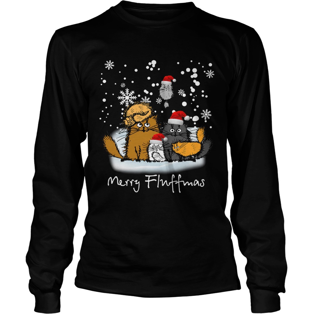 Merry Fluffmas cats funny LongSleeve