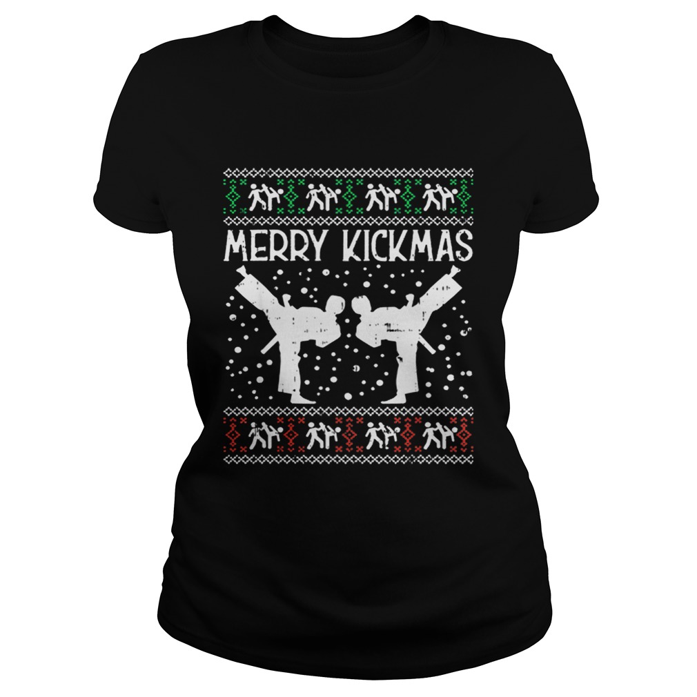 Merry Kickmas Ugly Christmas Karate Jiu Jitsu Martial Gift Classic Ladies