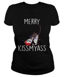 Merry Kissmyass Cat Christmas  Classic Ladies