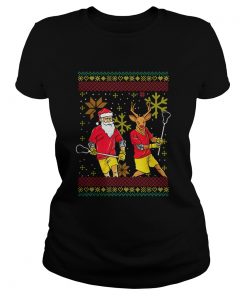 Merry Laxmas Christmas Lacrosse Player Reindeer Santa Claus  Classic Ladies